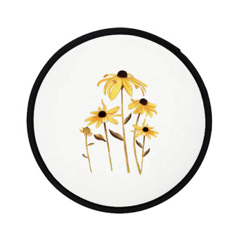 Daisies flower, Βεντάλια υφασμάτινη αναδιπλούμενη με θήκη (20cm)