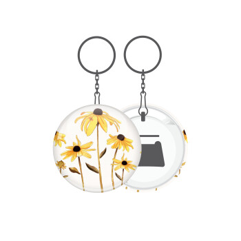 Daisies flower, Μπρελόκ μεταλλικό 5cm με ανοιχτήρι