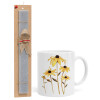Daisies flower, Πασχαλινό Σετ, Κούπα κεραμική (330ml) & πασχαλινή λαμπάδα αρωματική πλακέ (30cm) (ΓΚΡΙ)