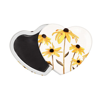 Daisies flower, Μαγνητάκι καρδιά (57x52mm)