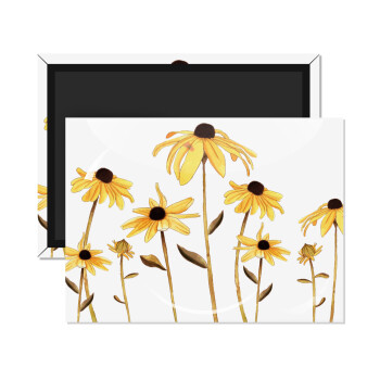 Daisies flower, Ορθογώνιο μαγνητάκι ψυγείου διάστασης 9x6cm
