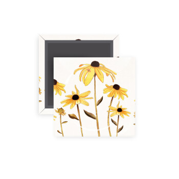 Daisies flower, Μαγνητάκι ψυγείου τετράγωνο διάστασης 5x5cm