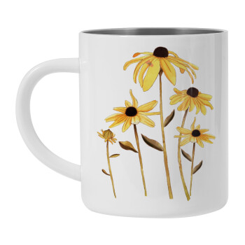 Daisies flower, Mug Stainless steel double wall 300ml