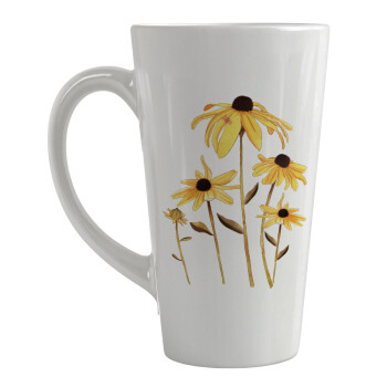Daisies flower, Κούπα κωνική Latte Μεγάλη, κεραμική, 450ml