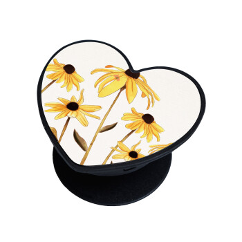 Daisies flower, Phone Holders Stand  καρδιά Μαύρο Βάση Στήριξης Κινητού στο Χέρι