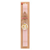 Easter Set, wooden keychain & scented flat Easter candle (30cm) (PINK)