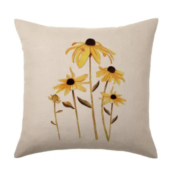 Daisies flower, Μαξιλάρι καναπέ ΛΙΝΟ 40x40cm περιέχεται το  γέμισμα