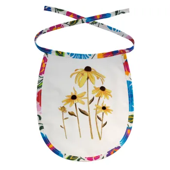 Daisies flower, Σαλιάρα μωρού αλέκιαστη με κορδόνι Χρωματιστή