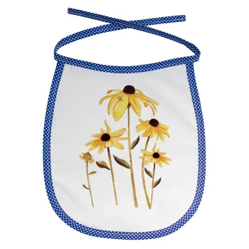 Daisies flower, Σαλιάρα μωρού αλέκιαστη με κορδόνι Μπλε