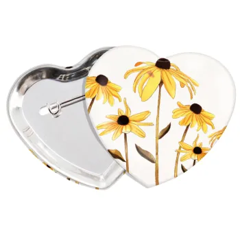 Daisies flower, Κονκάρδα παραμάνα καρδιά (57x52mm)