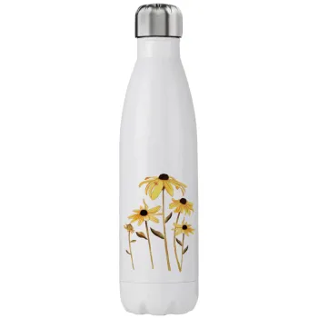 Daisies flower, Μεταλλικό παγούρι θερμός (Stainless steel), διπλού τοιχώματος, 750ml