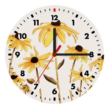Daisies flower, Wooden wall clock (20cm)