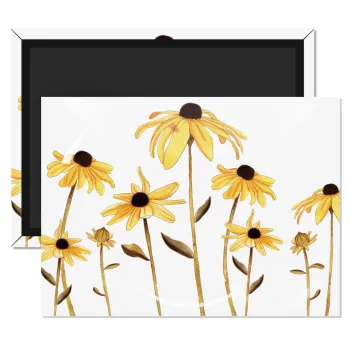 Daisies flower, Ορθογώνιο μαγνητάκι ψυγείου διάστασης 9x6cm