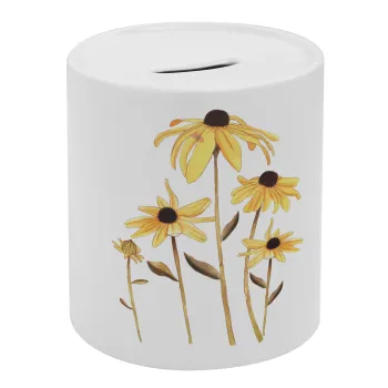 Daisies flower, Κουμπαράς πορσελάνης με τάπα