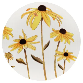 Daisies flower, Mousepad Στρογγυλό 20cm