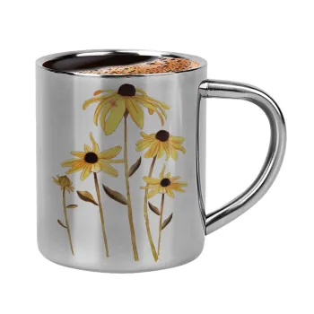 Daisies flower, Κουπάκι μεταλλικό διπλού τοιχώματος για espresso (220ml)