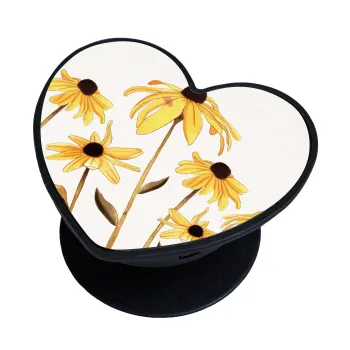 Daisies flower, Phone Holders Stand  καρδιά Μαύρο Βάση Στήριξης Κινητού στο Χέρι