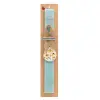 Easter Set, wooden keychain & aromatic flat Easter candle (30cm) (TURQUOISE)