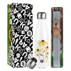 Easter candle, metallic white thermos bottle (500ml) & aromatic flat candle (30cm) (GRAY)