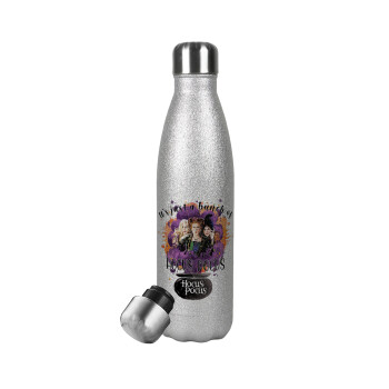 Hocus Pocus, Metallic Glitter Silver Thermos Flask (Stainless steel), double-walled, 500ml
