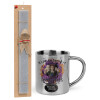 Easter Set, metallic thermal cup (300ml) & Easter aromatic flat candle (30cm) (GRAY)