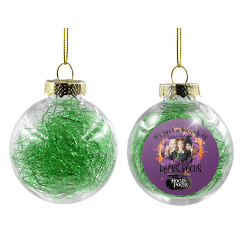 Hocus Pocus, Χριστουγεννιάτικη μπάλα δένδρου διάφανη με πράσινο γέμισμα 8cm