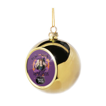 Hocus Pocus, Golden Christmas tree ball ornament 8cm