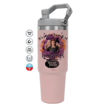 Hocus Pocus, Pink color, 890ml (30oz) stainless Steel Tumbler with Handle