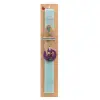 Easter Set, wooden keychain & aromatic flat Easter candle (30cm) (TURQUOISE)