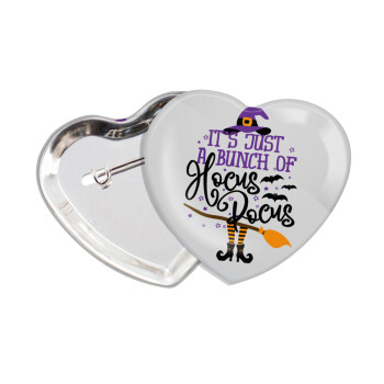 It's just a bunch of hocus pocus - halloween, Κονκάρδα παραμάνα καρδιά (57x52mm)