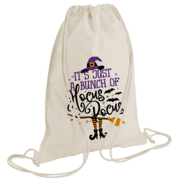 It's just a bunch of hocus pocus - halloween, Backpack bag GYMBAG natural (28x40cm)