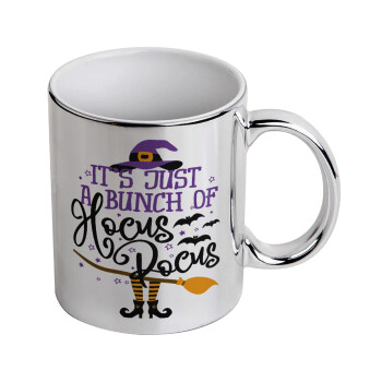 It's just a bunch of hocus pocus - halloween, Κούπα κεραμική, ασημένια καθρέπτης, 330ml