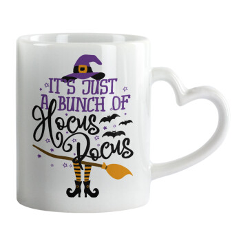 It's just a bunch of hocus pocus - halloween, Mug heart handle, ceramic, 330ml