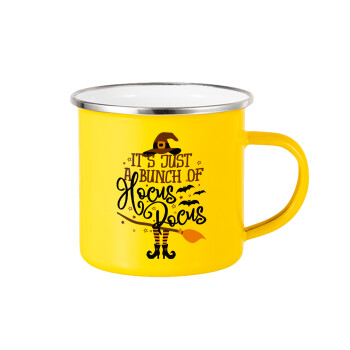 It's just a bunch of hocus pocus - halloween, Κούπα Μεταλλική εμαγιέ Κίτρινη 360ml