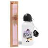 Easter Set, metallic aluminum bottle (500ml) & aromatic flat Easter candle (30cm) (PINK)