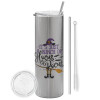 Tumbler stainless steel Silver 600ml, with metal straw & cleaning brush