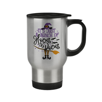 It's just a bunch of hocus pocus - halloween, Stainless steel travel mug with lid, double wall 450ml