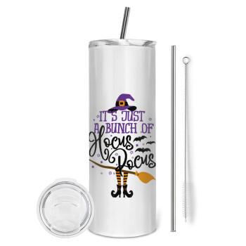It's just a bunch of hocus pocus - halloween, Eco friendly stainless steel tumbler 600ml, with metal straw & cleaning brush