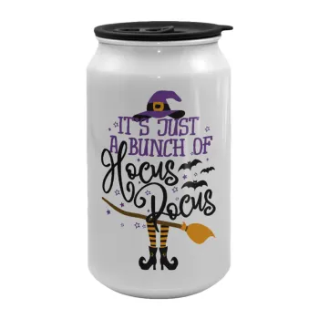 It's just a bunch of hocus pocus - halloween, Κούπα ταξιδιού μεταλλική με καπάκι (tin-can) 500ml