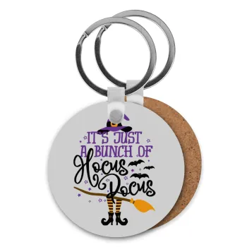 It's just a bunch of hocus pocus - halloween, Μπρελόκ Ξύλινο στρογγυλό MDF Φ5cm