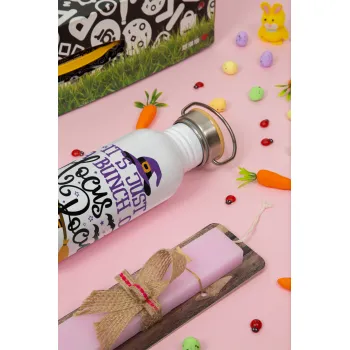 It's just a bunch of hocus pocus - halloween, Πασχαλινή Λαμπάδα με παγούρι μεταλλικό (620ml, stainless steel) & κερί αρωματικό πλακέ (30cm) (ΡΟΖ)