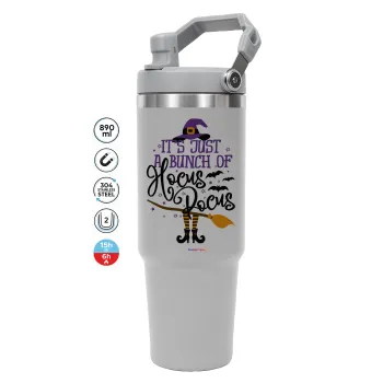 It's just a bunch of hocus pocus - halloween, GREY color, 890ml (30oz) stainless Steel Tumbler with Handle