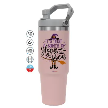 It's just a bunch of hocus pocus - halloween, Pink color, 890ml (30oz) stainless Steel Tumbler with Handle