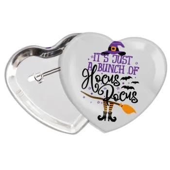 It's just a bunch of hocus pocus - halloween, Κονκάρδα παραμάνα καρδιά (57x52mm)