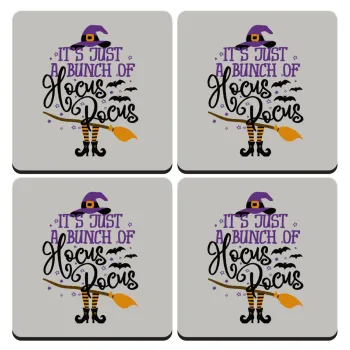 It's just a bunch of hocus pocus - halloween, ΣΕΤ 4 Σουβέρ ξύλινα τετράγωνα (9cm)