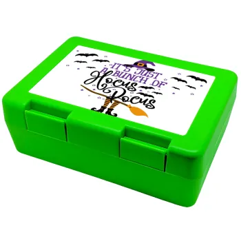 It's just a bunch of hocus pocus - halloween, Children's cookie container GREEN 185x128x65mm (BPA free plastic)