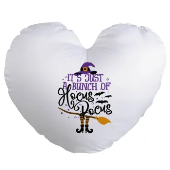 It's just a bunch of hocus pocus - halloween, Μαξιλάρι καναπέ καρδιά 40x40cm περιέχεται το  γέμισμα