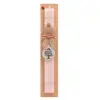 Easter Set, wooden keychain & scented flat Easter candle (30cm) (PINK)