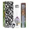 Easter candle, metallic white thermos bottle (500ml) & aromatic flat candle (30cm) (GRAY)