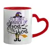 Mug heart red handle, ceramic, 330ml